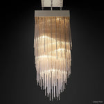 Cascada Tube Crystal Square Chandelier 21"