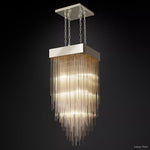 Cascada Tube Crystal Square Chandelier 21"
