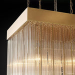 Cascada Tube Crystal Square Chandelier 30"