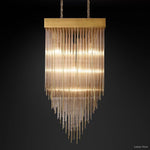 Cascada Tube Crystal Square Chandelier 30"