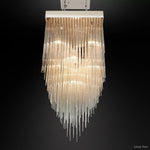 Cascada Tube Crystal Square Chandelier 30"