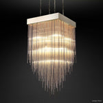Cascada Tube Crystal Square Chandelier 30"
