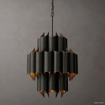 Cathedral Undulating Brass Round Chandelier 24"