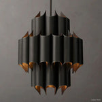 Cathedral Undulating Brass Round Chandelier 24"
