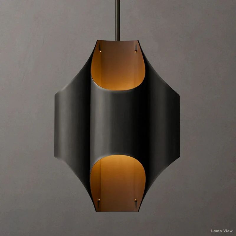 Cathedral Undulating Brass Pendant Light