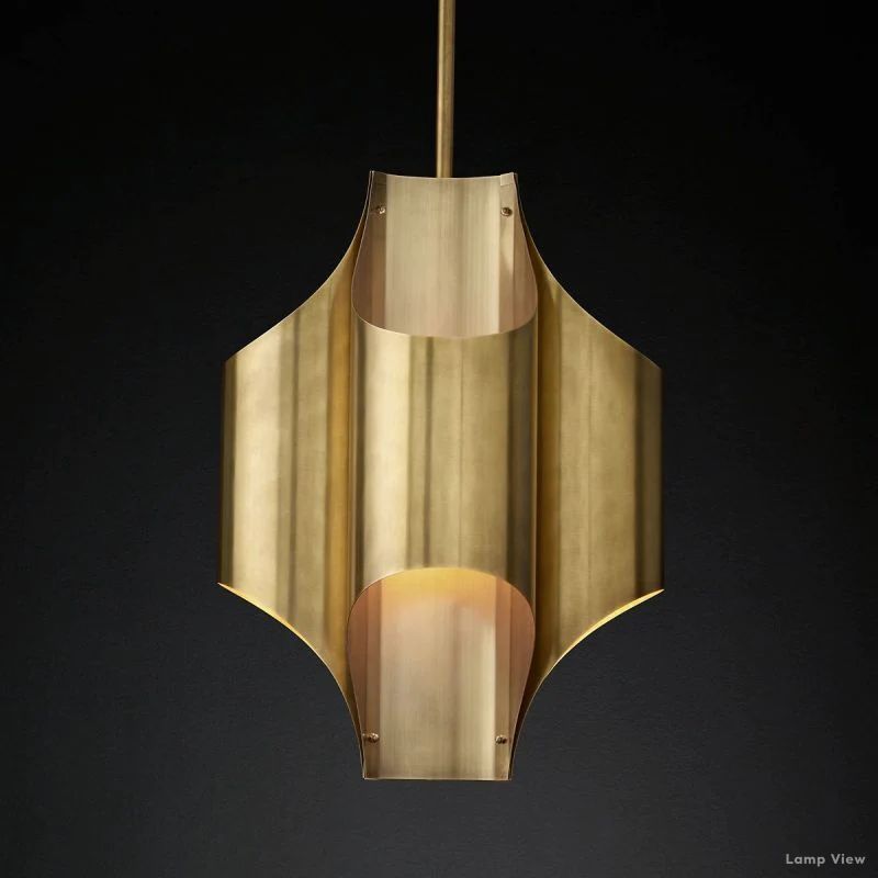 Cathedral Undulating Brass Pendant Light