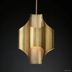 Cathedral Undulating Brass Pendant Light