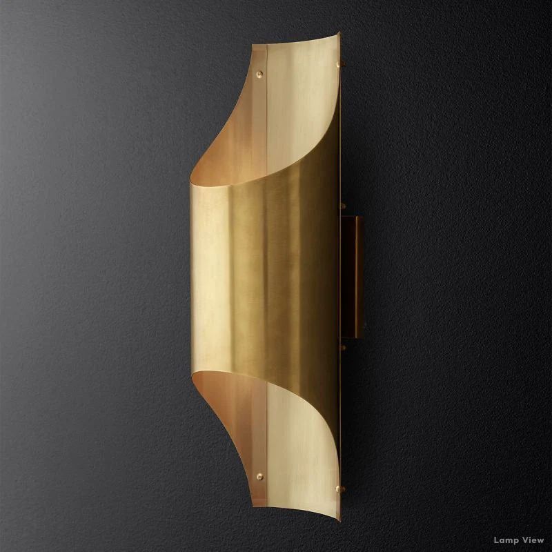 Cathedral Undulating Brass Wall Sconce