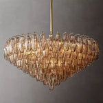 Chiara Lustrous Glass Tiered Round Chandelier 37"