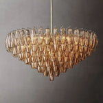 Chiara Lustrous Glass Tiered Round Chandelier 37"