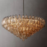 Chiara Lustrous Glass Tiered Round Chandelier 37"