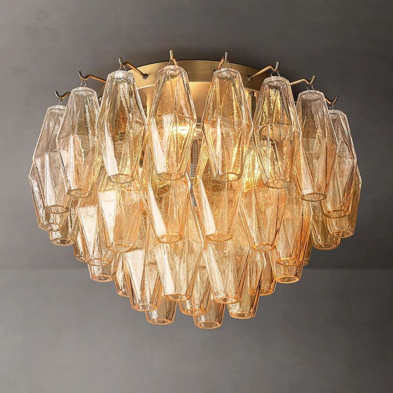 Chiara Lustrous Glass Flush Mount 17"