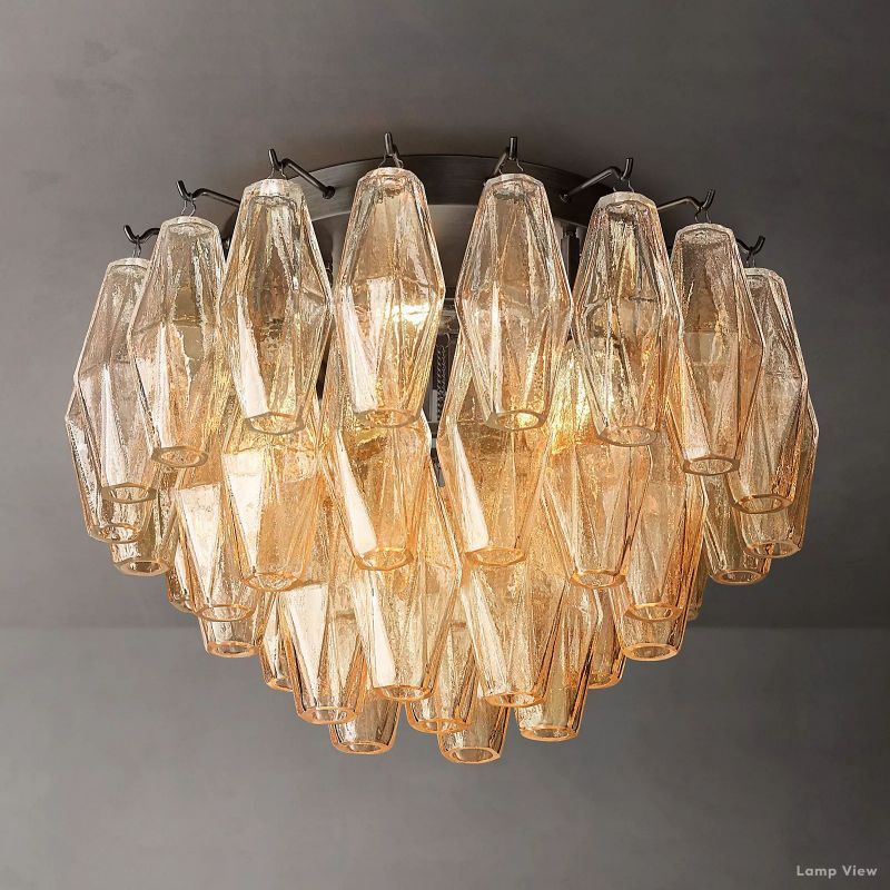 Chiara Lustrous Glass Flush Mount 17"