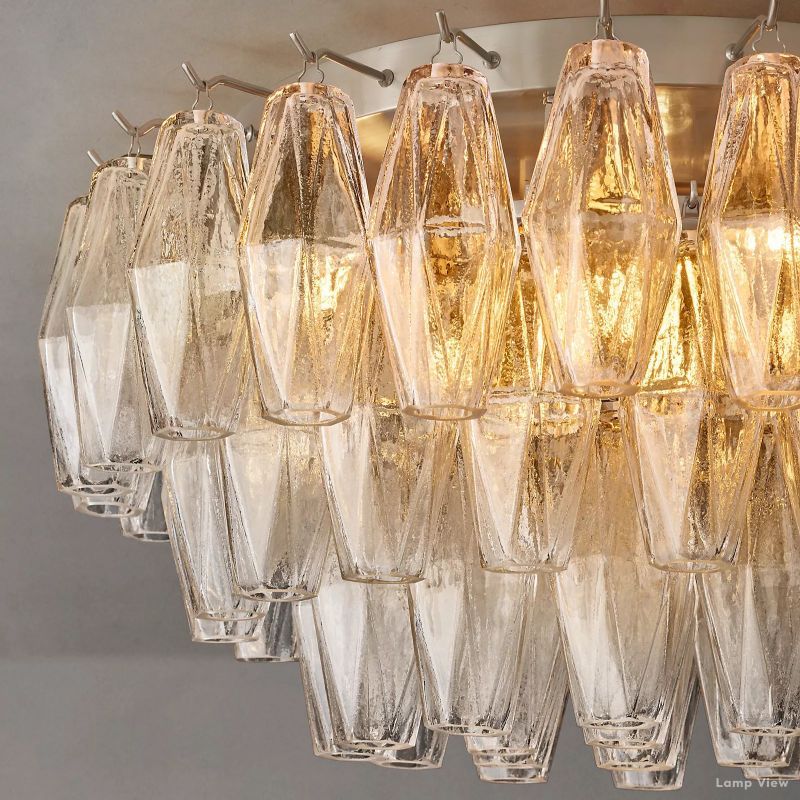 Chiara Lustrous Glass Flush Mount 22"