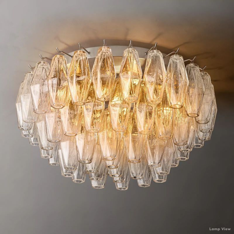 Chiara Lustrous Glass Flush Mount 22"