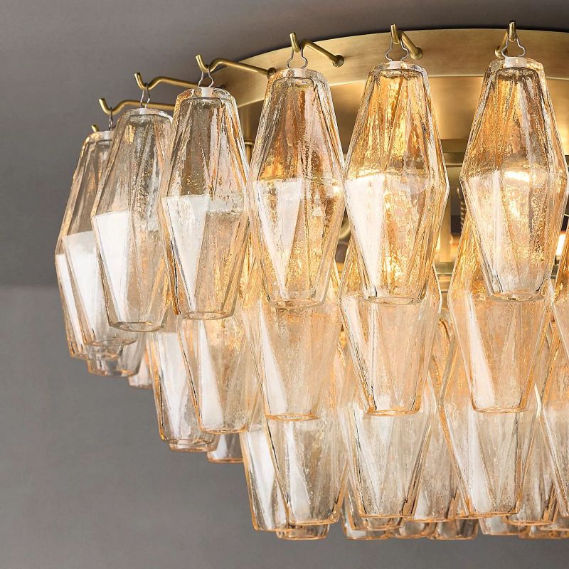 Chiara Lustrous Glass Flush Mount 22"