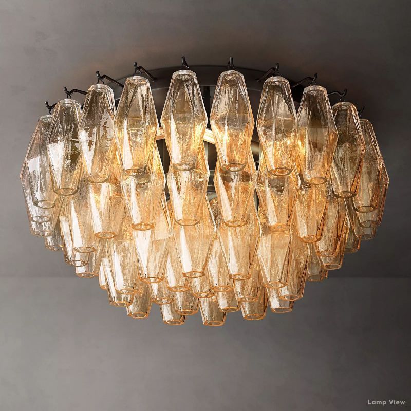 Chiara Lustrous Glass Flush Mount 22"