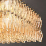 Chiara Lustrous Glass Rectangular Chandelier 74"