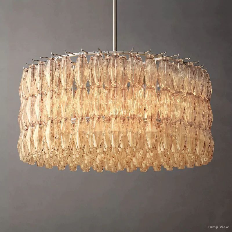 Chiara Lustrous Glass Round Chandelier 37"