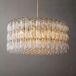Chiara Lustrous Glass Round Chandelier 37"