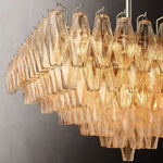 Chiara Lustrous Glass Square Chandelier 32"