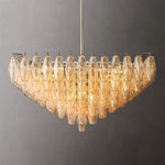 Chiara Lustrous Glass Square Chandelier 32"