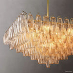Chiara Lustrous Glass Square Chandelier 32"