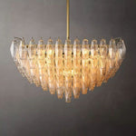 Chiara Lustrous Glass Square Chandelier 32"