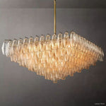 Chiara Lustrous Glass Square Chandelier 32"