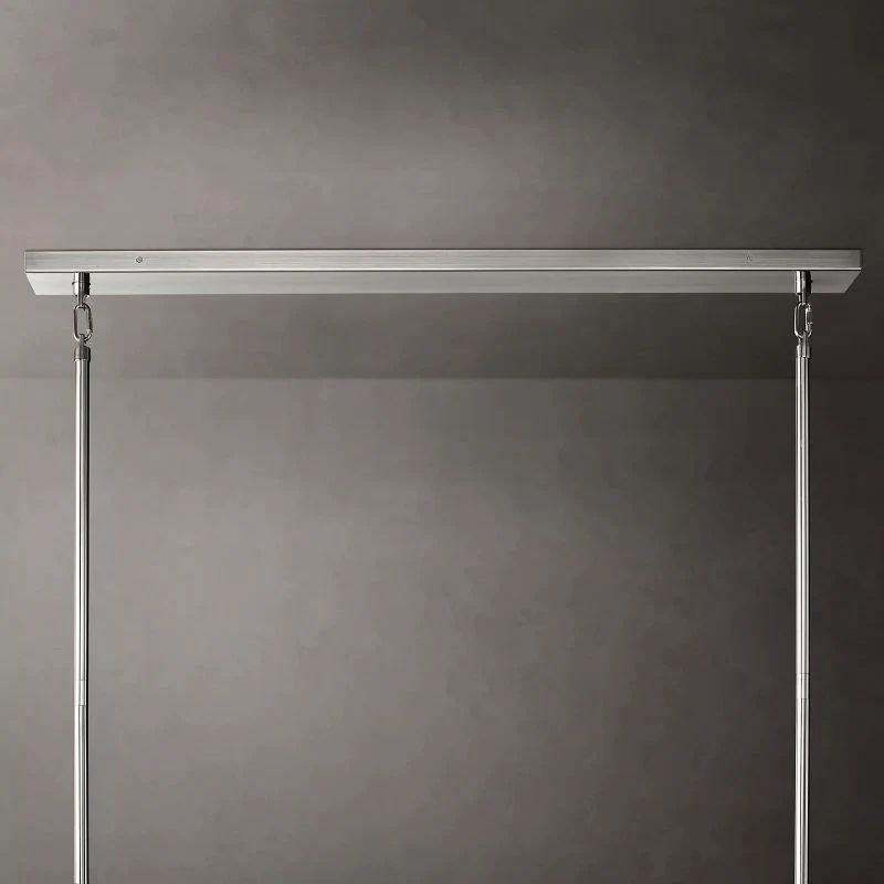 Chiara Lustrous Glass Tiered Rectangular Chandelier 74"