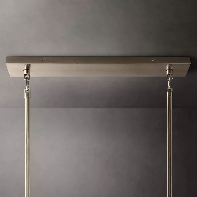 Chiara Lustrous Glass Tiered Rectangular Chandelier 54"