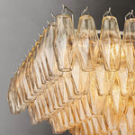 Chiara Lustrous Glass Tiered Rectangular Chandelier 54"