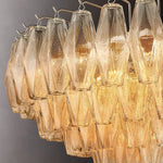 Chiara Lustrous Glass Tiered Round Chandelier 37"