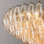 Chiara Lustrous Glass Tiered Round Chandelier 47"