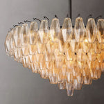 Chiara Lustrous Glass Tiered Round Chandelier 37"