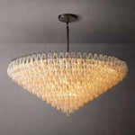 Chiara Lustrous Glass Tiered Round Chandelier 62"