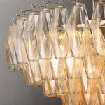 Chiara Lustrous Glass Tiered Round Chandelier 47"