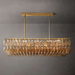 Chiara Lustrous Glass Rectangular Chandelier 54"