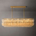 Chiara Lustrous Glass Rectangular Chandelier 54"