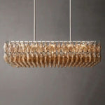 Chiara Lustrous Glass Rectangular Chandelier 54"
