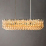 Chiara Lustrous Glass Rectangular Chandelier 54"