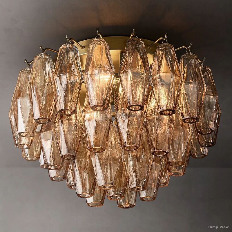 Chiara Lustrous Glass Flush Mount 17"