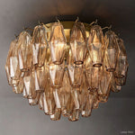 Chiara Lustrous Glass Flush Mount 17"