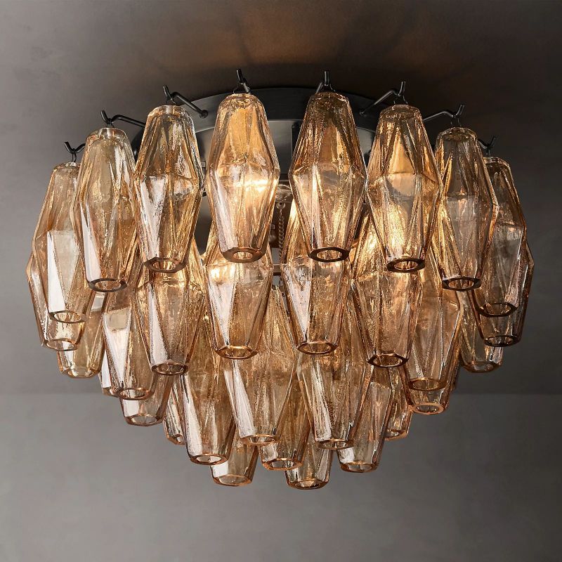 Chiara Lustrous Glass Flush Mount 17"