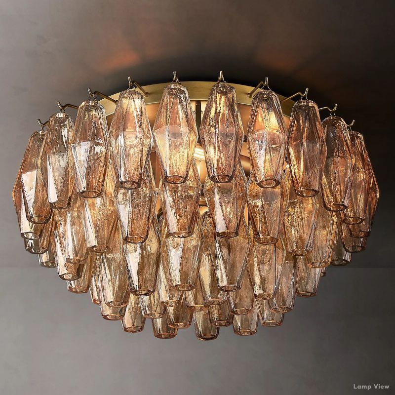 Chiara Lustrous Glass Flush Mount 22"
