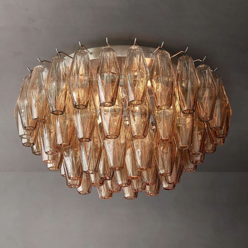 Chiara Lustrous Glass Flush Mount 22"