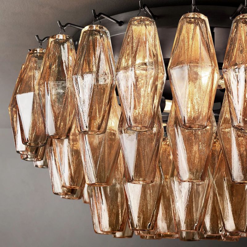 Chiara Lustrous Glass Flush Mount 22"