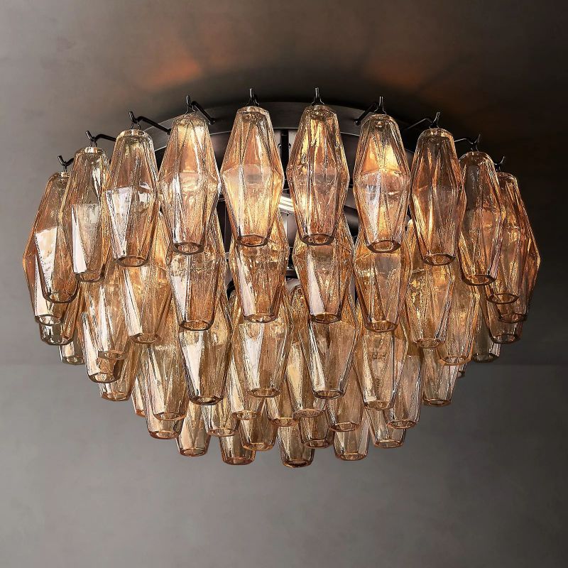 Chiara Lustrous Glass Flush Mount 22"