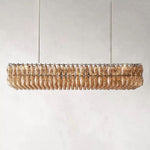 Chiara Lustrous Glass Rectangular Chandelier 74"