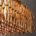 Chiara Lustrous Glass Rectangular Chandelier 74"